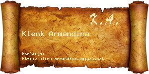 Klenk Armandina névjegykártya